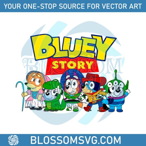 Funny Bluey Story Cartoon Characters PNG