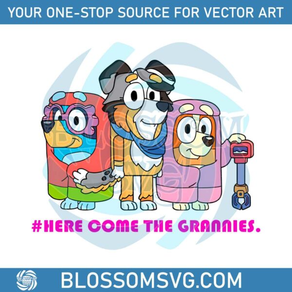 Here Come The Grannies Bluey Cartoon PNG