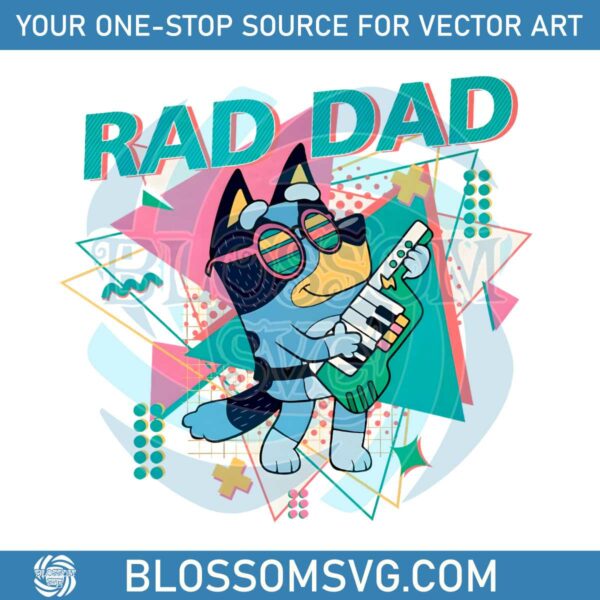 bluey-bandit-rad-dad-guitar-png