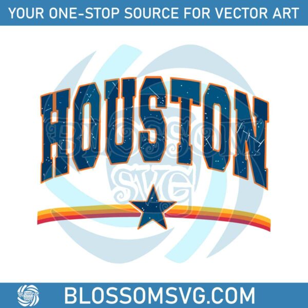 Vintage MLB Houston Baseball SVG