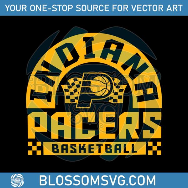 Checkered Indiana Pacers Basketball SVG