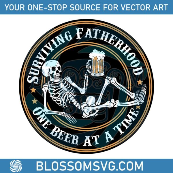 surviving-fatherhood-one-beer-at-a-time-skull-beer-svg