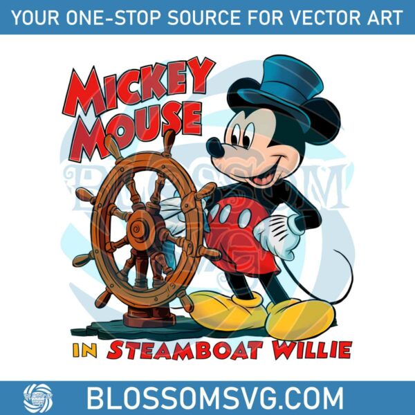 Disney Mickey In Steamboat Willie PNG