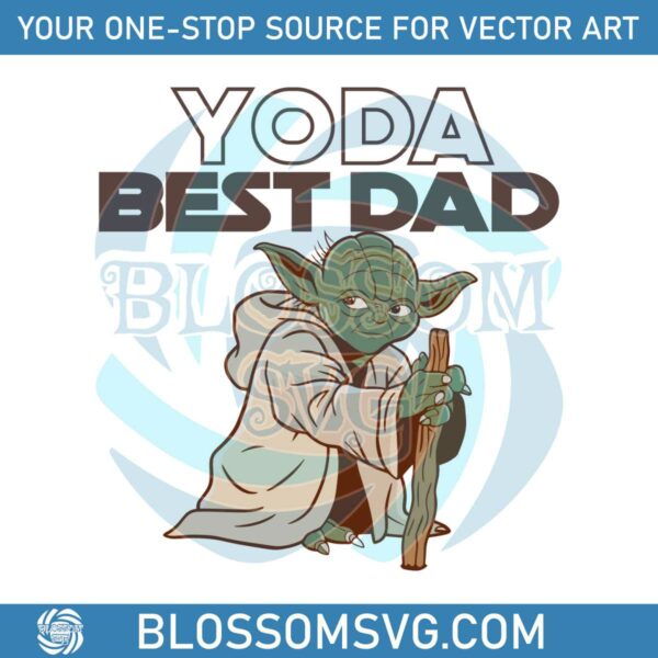 Retro Yoda Best Dad Cartoon Dad SVG