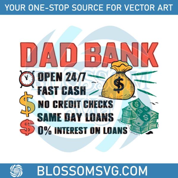 Retro Dad Bank Funny Dad Life SVG