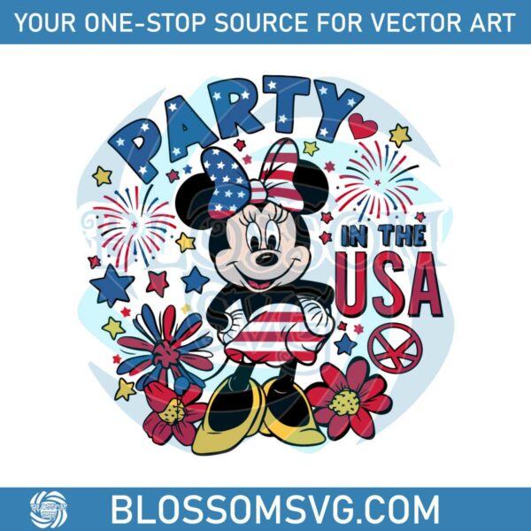 party-in-the-usa-cute-minnie-mouse-svg