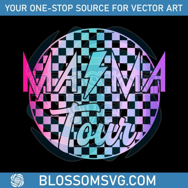 Checkered Mama Tour Lightning Bolt PNG