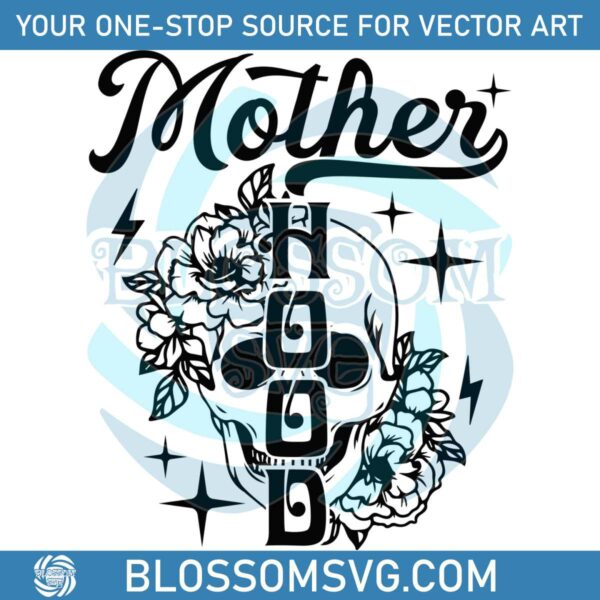 Motherhood Floral Skull Funny Mom PNG