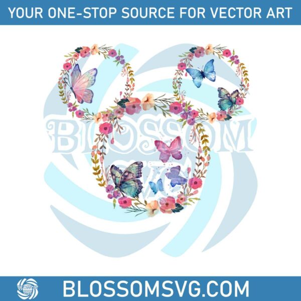Floral Disney Mickey Mouse Ear PNG