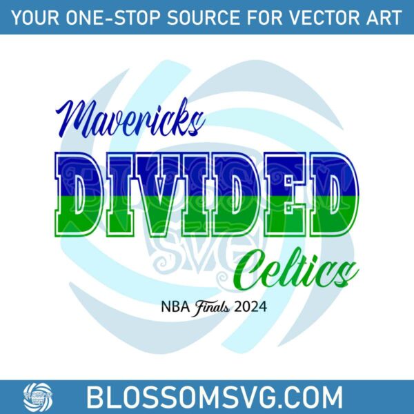 Mavericks Divided Celtics NBA 2024 SVG