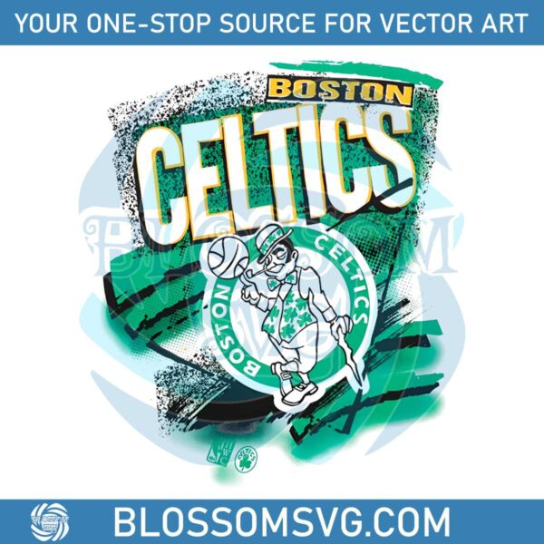 Vintage Boston Celtics Basketball Logo PNG