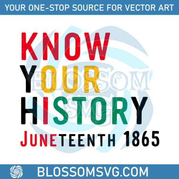 Know Your History Juneteenth 1865 Black Power Day Svg