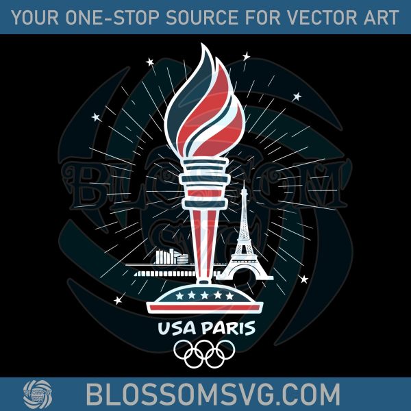 Red White And Blue Olympics USA Paris SVG