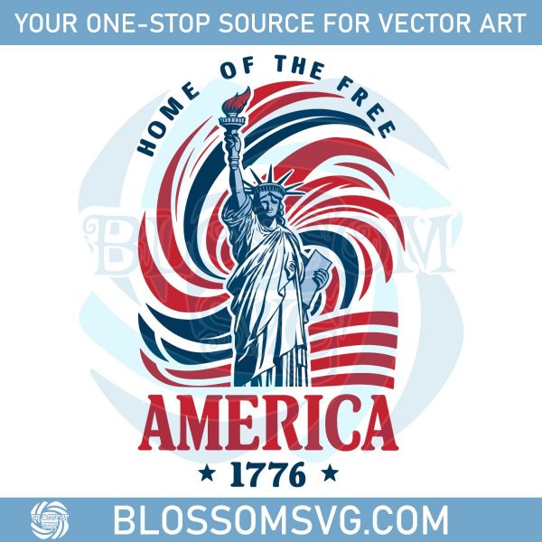 independence-day-home-of-the-free-america-1776-svg