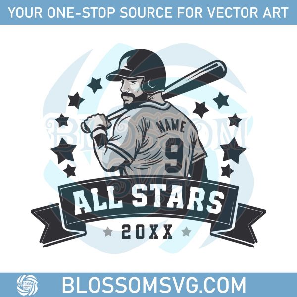 Custom Baseball Lover All Stars MLB SVG