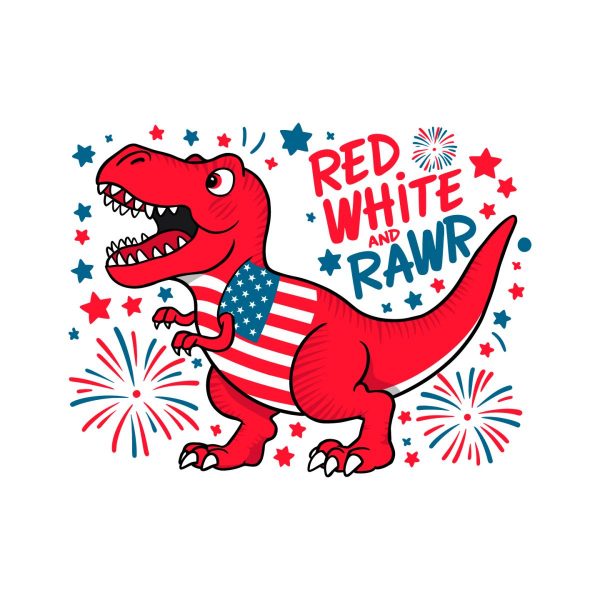 American Flag Dinosaur 4th of July Patriotic Funny SVG