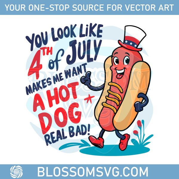 Fourth Of July You Look Like Hot Dog PNG