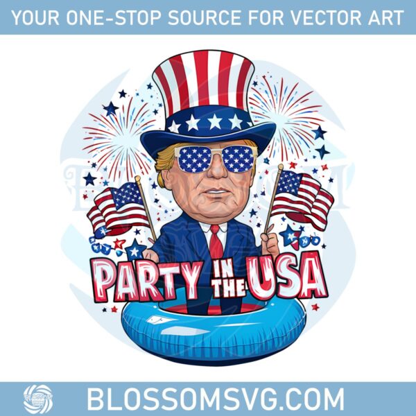 caricature-trump-4th-july-trump-party-in-the-usa-patriotic-day-png