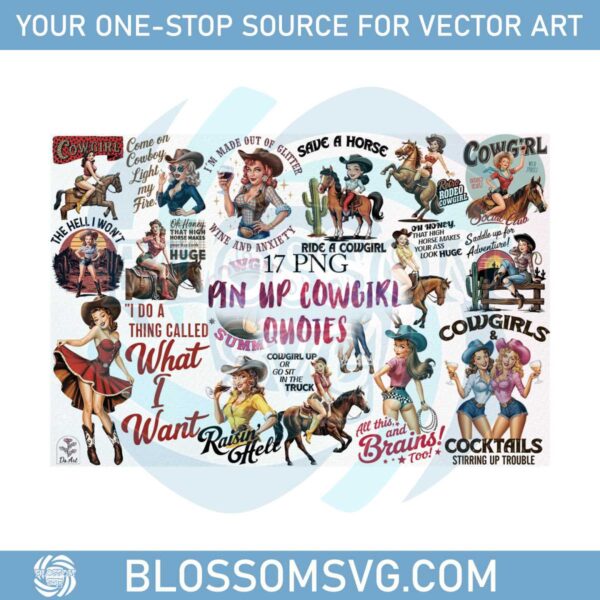 pinup-cowgirl-quotes-sublimation-png-bundle