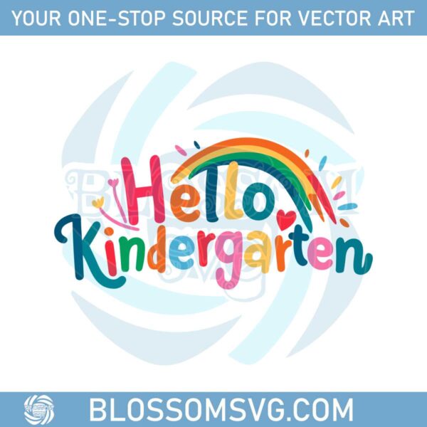 hello-kindergarten-pride-flower-back-to-school-svg