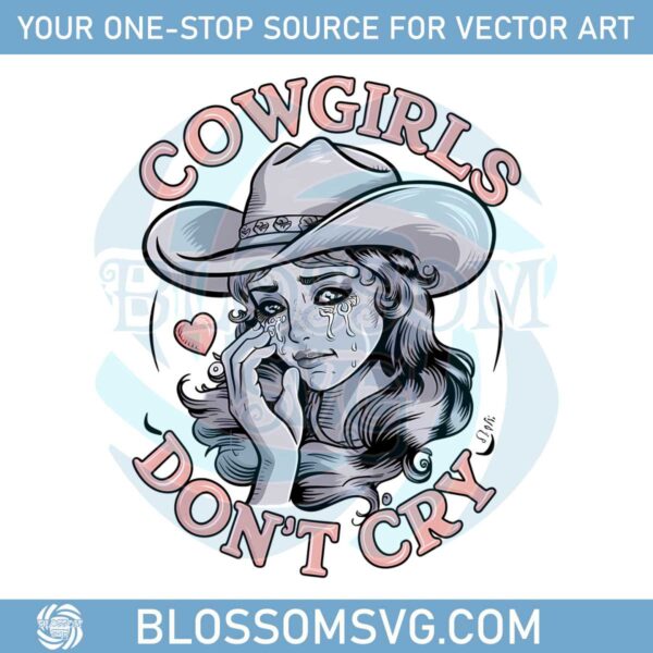 trendy-design-cowgirl-beautiful-crying-dont-cry-png