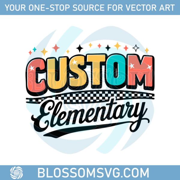 custom-elementary-schoo-retro-school-svg