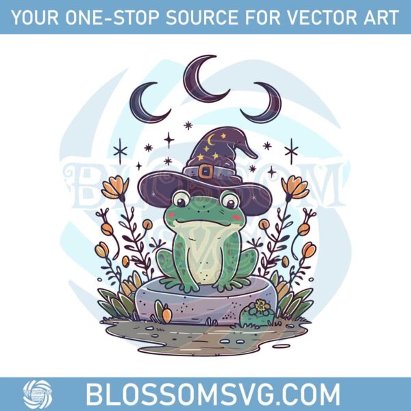 mystic-witchy-frog-and-moon-phase-dark-cottagecore-aesthetic-png