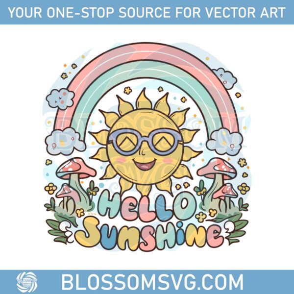 hello-sunshine-summer-boho-groovy-flowers-svg