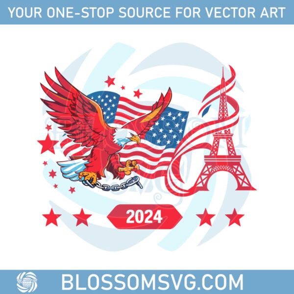 team-usa-2024-paris-eagle-eiffel-tower-svg-design