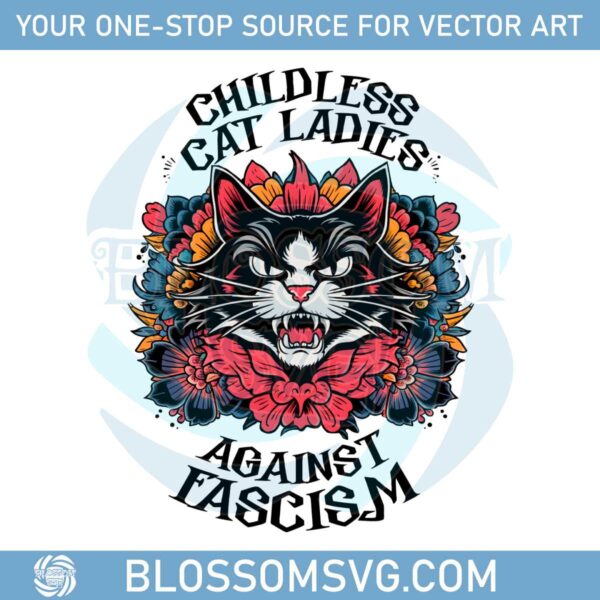 childless-cat-ladies-against-fascism-floral-cat-png