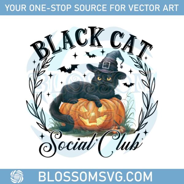 black-cat-social-club-png-ghost-cat-retro-halloween-png-gothic-trending-png-fall-pumpkin-cat-mama