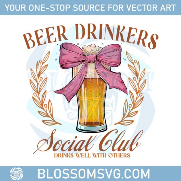 beer-drinkers-social-club-png-girly-pink-beer-coquette-bow-design-bachelorette-party-trendy-shirt-summer-bride-png