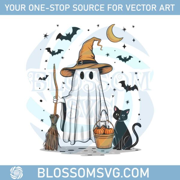 retro-ghost-black-cat-witchy-apparel-ghost-svg