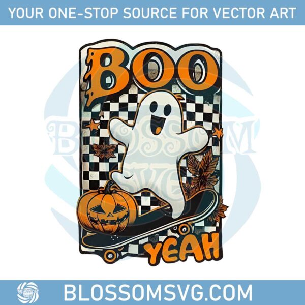 boo-yeah-png-retro-halloween-png-boy-shirt-png-ghost-skateboarding-halloween-skateboard-digital-file-png