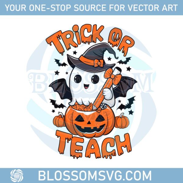 trick-or-teach-svg-retro-halloween-teacher-shirt-svg-teacher-cute-ghost-svg-sublimation-svg-svg-files-for-cricut