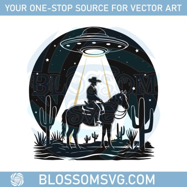 ufo-western-retro-vintage-cowboy-svg