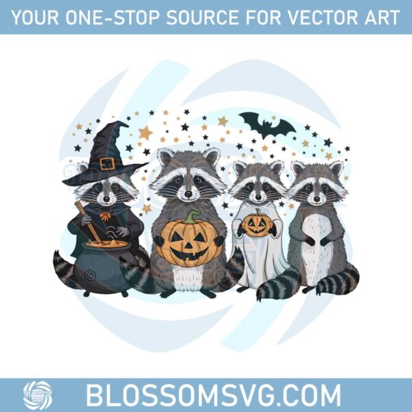 retro-raccoon-halloween-cute-spooky-season-png