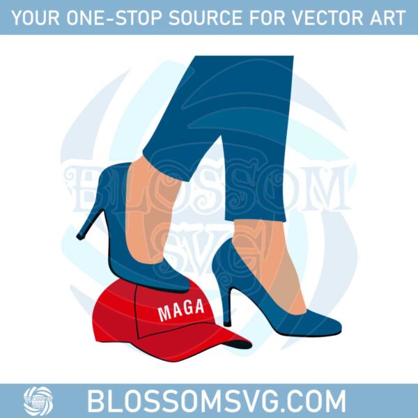 heels-stepping-on-red-maga-hat-svg