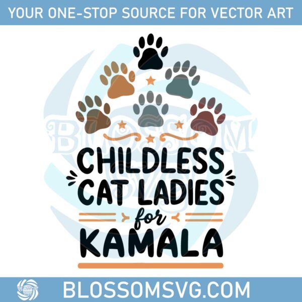 childless-cat-ladies-for-kamala-president-cat-mom-svg