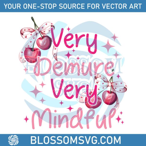 very-demure-very-mindful-very-demure-very-mindful-cherry-bow-svg