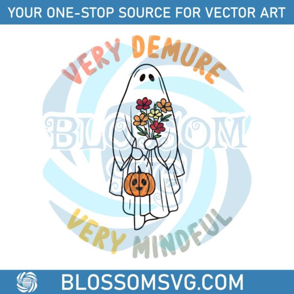 very-demure-very-cutesy-halloween-floral-cute-ghost-svg