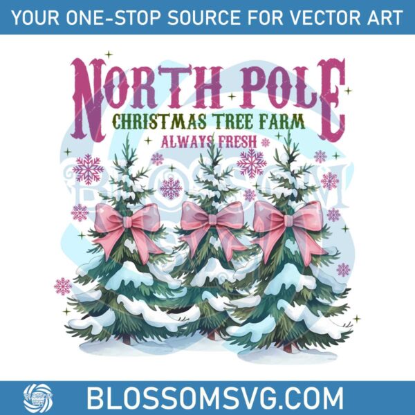 retro-christmas-tree-pink-coquette-bow-north-pole-png