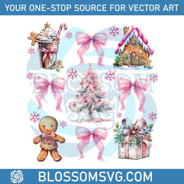 girly-holiday-pink-coquette-christmas-tree-gingerbread-png