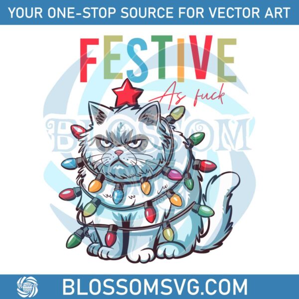 feline-festive-as-fuck-funny-christmas-cat-cute-cat-mom-christmas-tree-svg