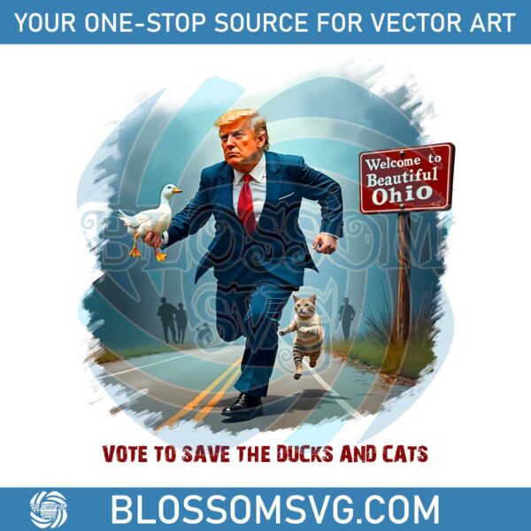 vote-to-save-the-ducks-and-cats-funny-trump-2024-png