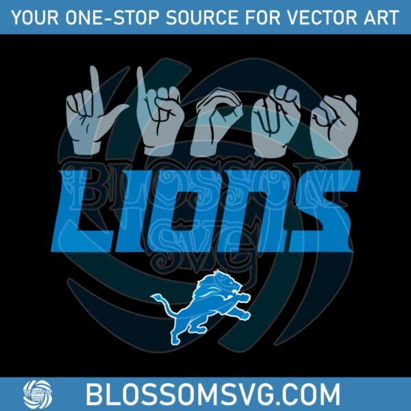 love-sign-lions-football-logo-svg