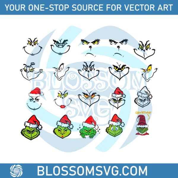 christmas-grinch-face-santa-hat-art-svg-bundle