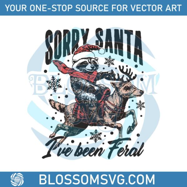 retro-christmas-sorry-santa-funny-raccoon-santa-hat-ive-been-feral-svg