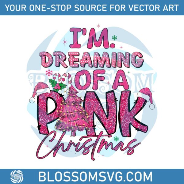 retro-im-dreaming-of-a-pink-christmas-png-sublimation