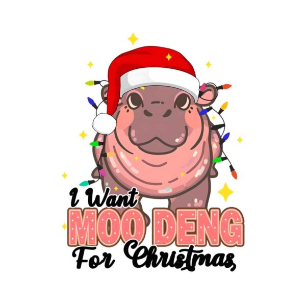 i-want-moo-deng-for-christmas-santa-hat-christmas-light-png